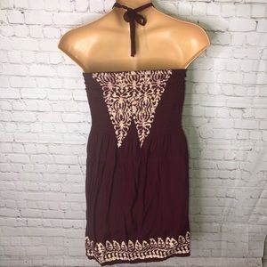 Advance Apparels Dresses - Maroon Halter Summer Sundress Advance Apparels Dresses - Maroon Halter Summer Sundress